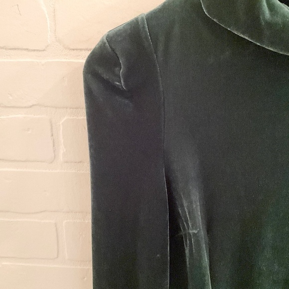 Guess Olga Mini Dress Green Velour Velvet Turtle neck Long sleeve Stretch XS - Picture 7 of 16